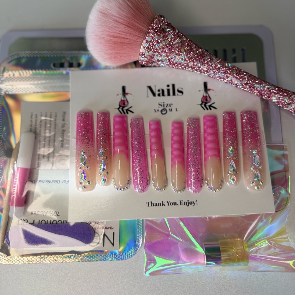 Pink Tie Dye | Custom Press On Nails | High Quality Nails | Hand made | SMALL